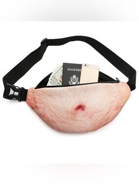 Hilarious Novelty Hairy Belly Fanny Pack